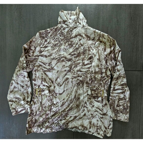 Chico's Zenergy Animal Print Polyester Zip-Front Windbreaker Rain Jacket XL (3) - Picture 2 of 9